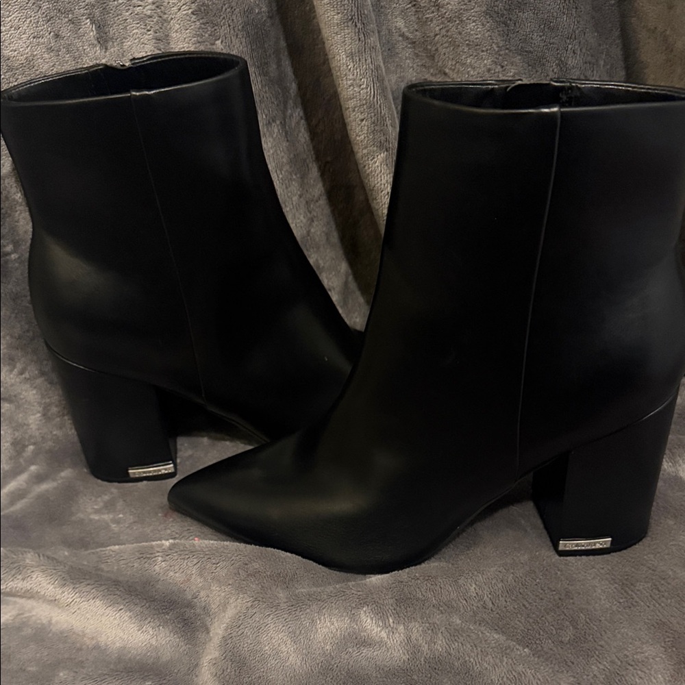 Calvin Klein Sleek Black Ankle Booties - Picture 2 of 7